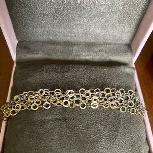 Vintage Gold and Silver Six-Strand Chain Bracelet